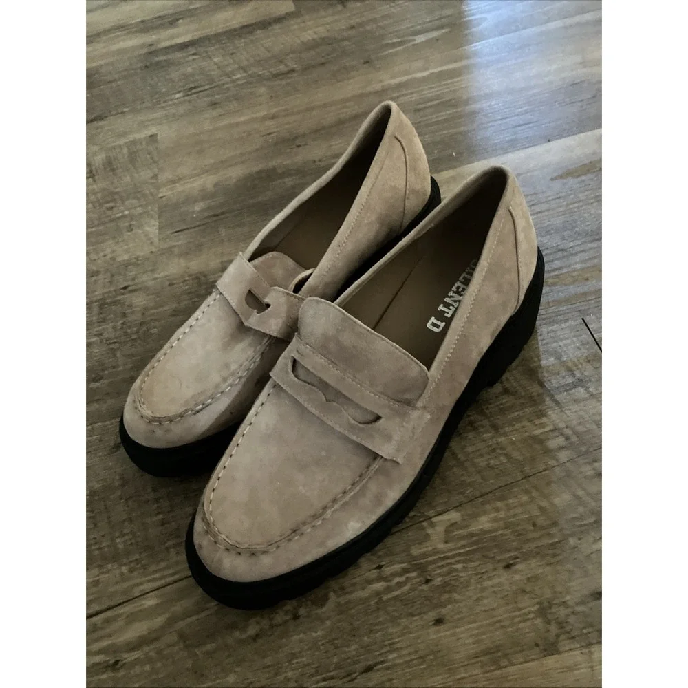 Silent D Chunky Platform Tan Suede Leather Loafers EU39‎ (8-8.5) Anthropology